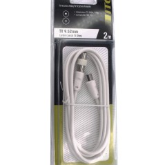 Cordon TV coaxial raccordement téléviseur de longeur 2 métres
