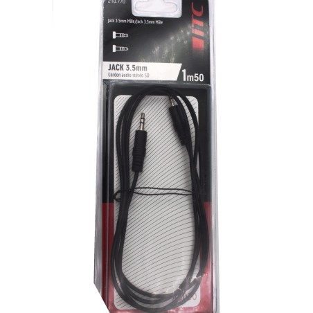 Cordon jack 3,5 mm Mâle - jack 3,5 mm Mâle de longeur 1 métre 50