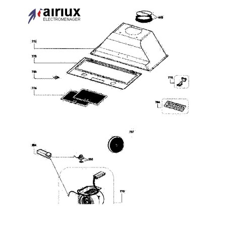Ensemble moteur et clavier hotte AIRLUX HG38