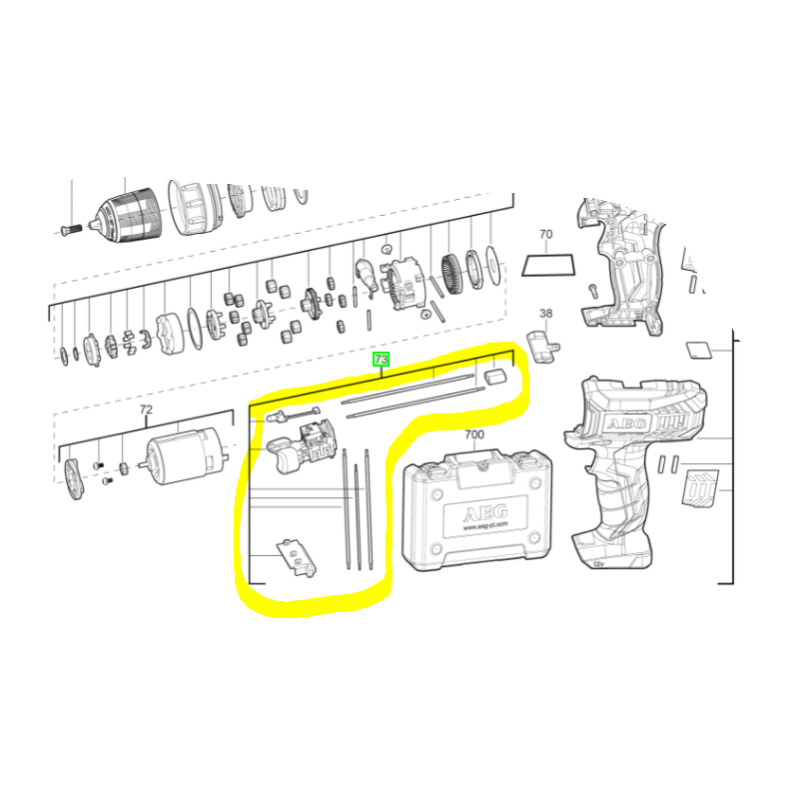 Interrupteur visseuses AEG Powertools BS12G3LI-202C - BSB12G3LI-202C Interrupteur visseuses AEG Powertools BS12G3LI-202C - BSB12G3LI-202C