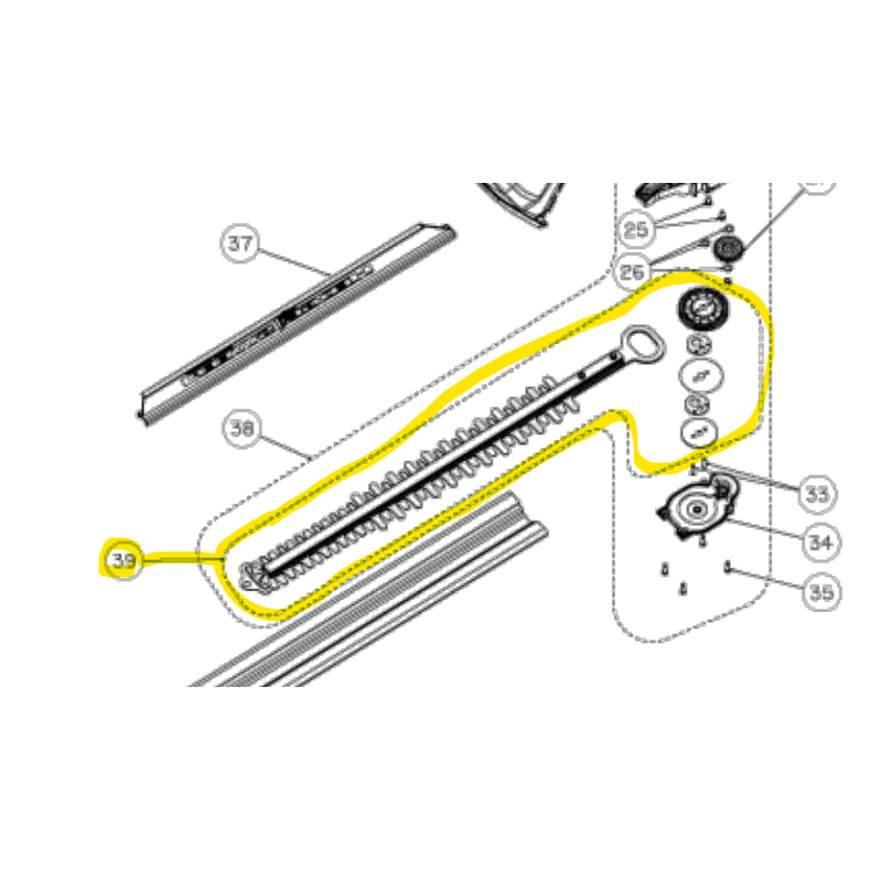 Lame pour taille-haie sur perche RYOBI RPT184515 / OPT1845 Lame pour taille-haie sur perche RYOBI RPT184515 / OPT1845