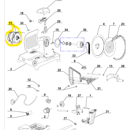 Moteur pour trancheuse MAGIMIX T250 - SAVPEM pièces détachées