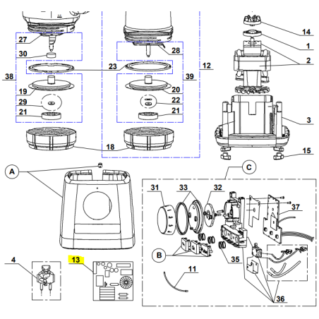Module d'alimenation pour MAGIMIX POWER BLENDER - Pièces détachées