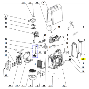 Réservoir d'eau pour nespresso MAGIMIX M115 ESSENZA MINI