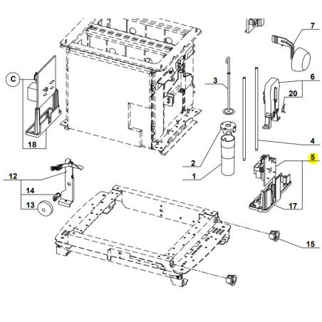 Platine solenoïde et support pour toaster MAGIMIX