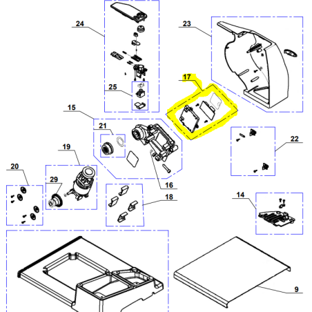Platine éléctronique pour trancheuse MAGIMIX T190 -11651