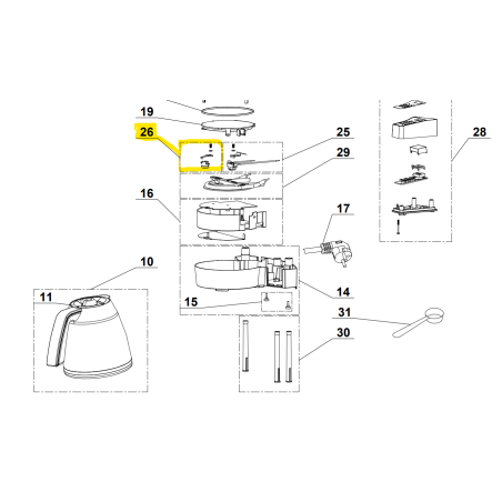Thermostat pour MAGIMIX LA CAFETIERE 11480 - Pièces détachées MAGIMIX