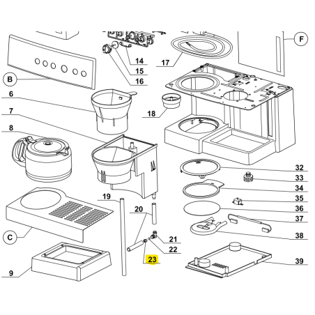 Valve anti retour pour cafetière expresso MAGIMIX