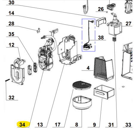 Platine de commande pour nespresso MAGIMIX M115 ESSENZA - SAVPEM