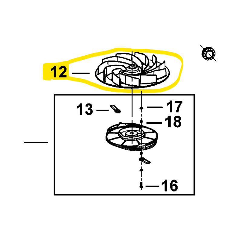 Turbine pour tondeuse Black + Decker BEMWH551 Turbine pour tondeuse Black + Decker BEMWH551