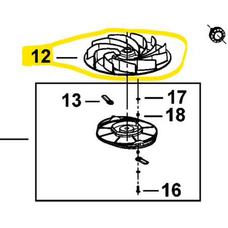 Turbine pour tondeuse Black + Decker BEMWH551 / 1004758-48