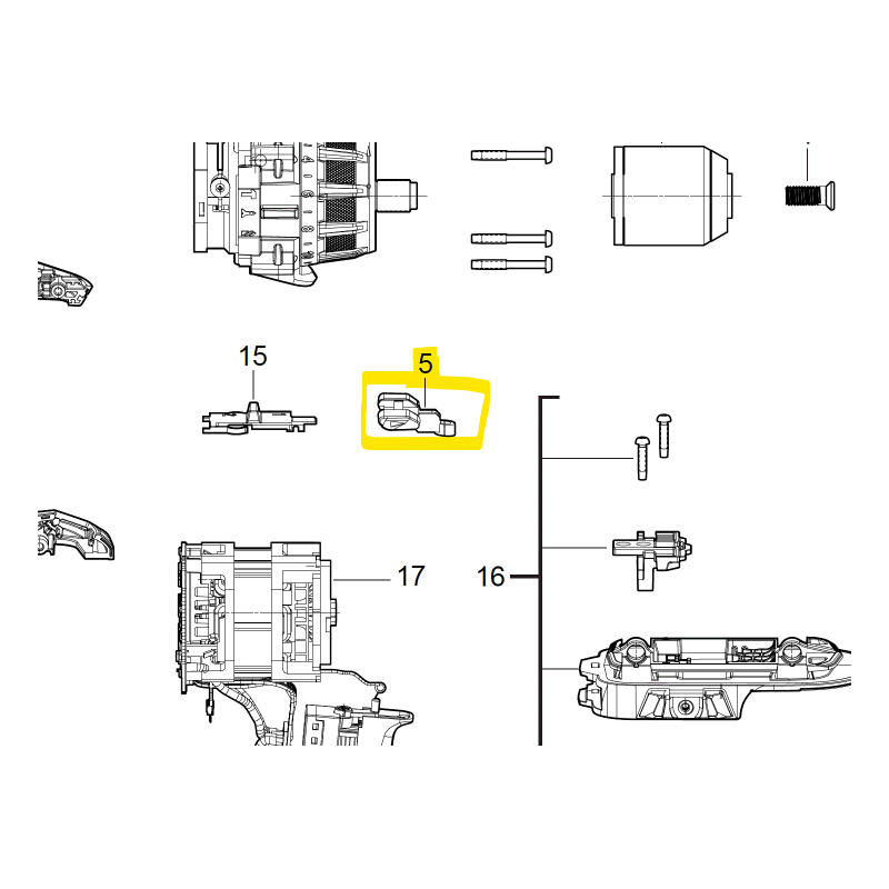Levier inverseur perceuses AEG Powertools BSB18BLLI-0 / BSB18BLLI-602C Levier inverseur perceuses AEG Powertools BSB18BLLI-0 / BSB18BLLI-602C