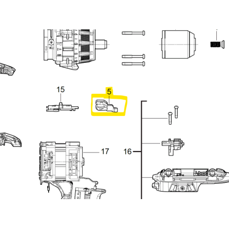 Levier inverseur perceuses AEG Powertools BSB18BLLI-0 / BSB18BLLI-602C