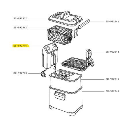 Resistance et boitier de commande friteuse MOULINEX FILTRA PRO / SS-992775