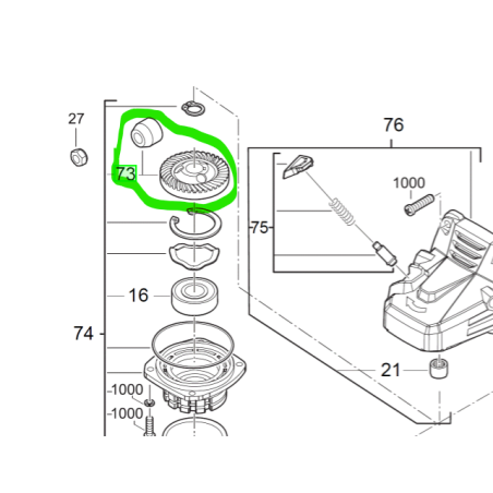 Renvoi d'angle meuleuse AEG Powertools WS10-115 / WS12-125