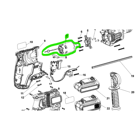 Moteur pour perforateur sans fil BLACK & DECKER BCD900