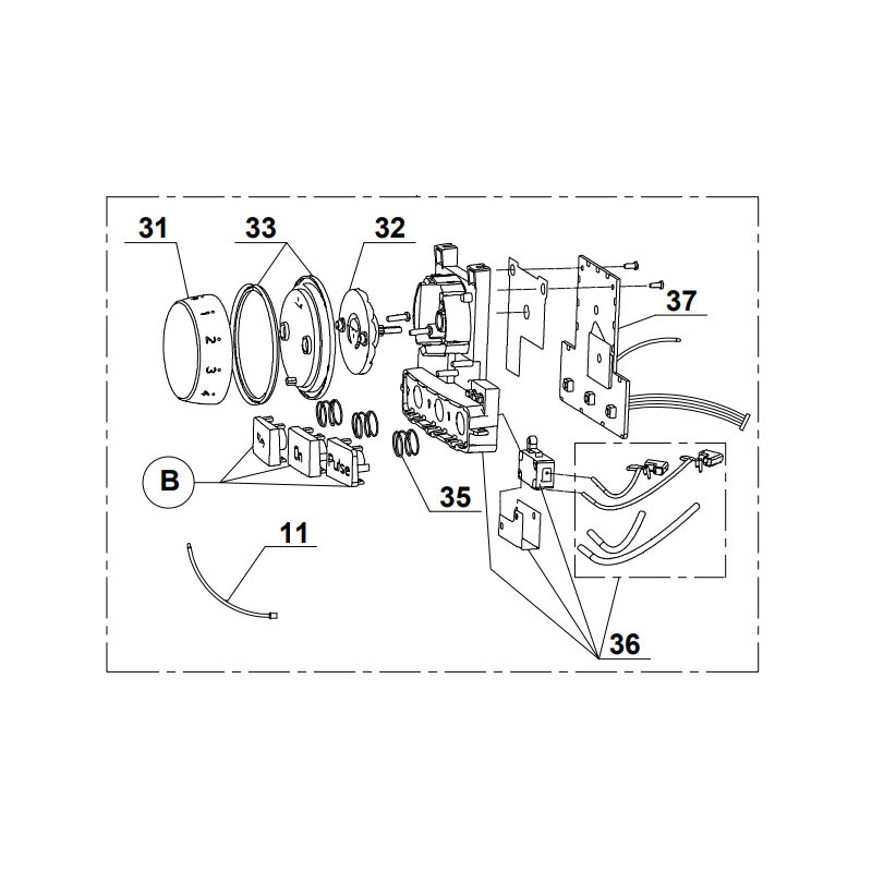 Ensemble bouton de commande pour blender MAGIMIX 11611 / 11612 / 11616