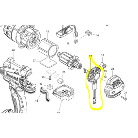 Support de charbons pour perceuse / visseuse MAKITA DHP458