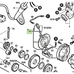Couronne porte charbons perceuses BOSCH PSB500RE - GSB18-2RE