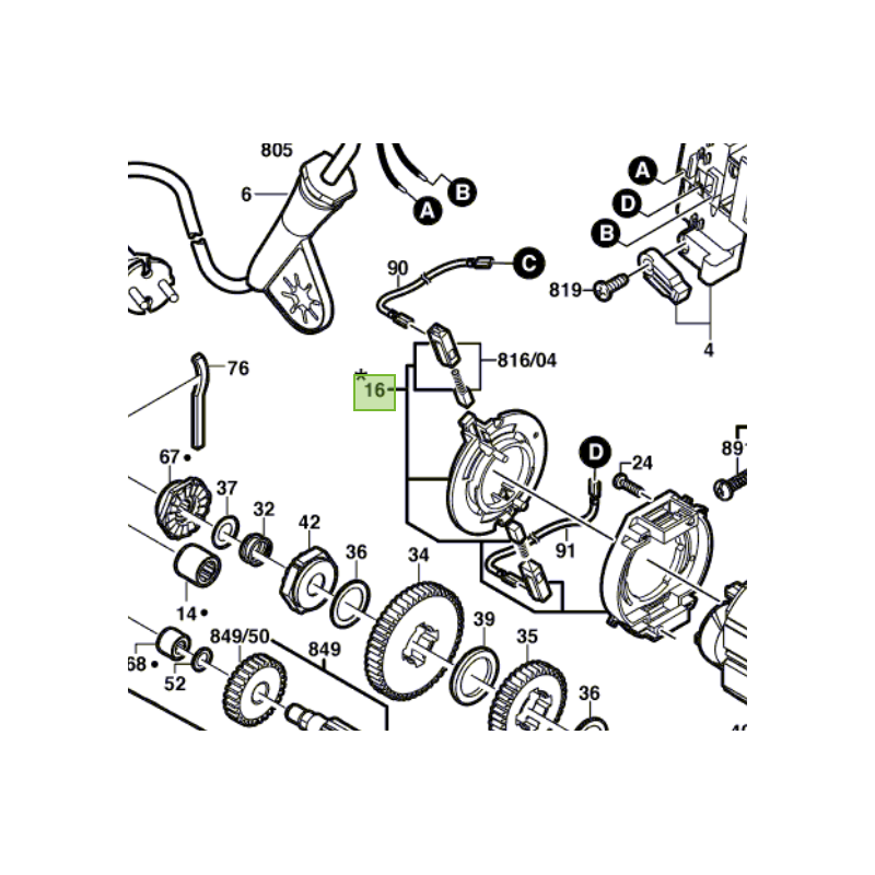 Couronne porte charbons perceuses BOSCH PSB500RE - GSB18-2RE Couronne porte charbons perceuses BOSCH PSB500RE - GSB18-2RE