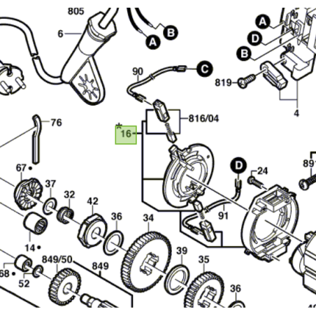 Couronne porte charbons perceuses BOSCH PSB500RE - GSB18-2RE