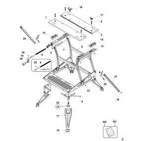 Renfort caoutchouc pour établi WORKMATE WM529, WM535, WM536, WM550, WM626