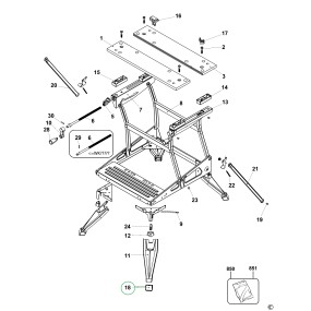 Pied établi Workmate WM529, WM535, WM536, WM550, WM625, WM626, WM700
