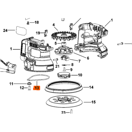 Courroie pour ponceuses orbitales DEWALT DCW210 - DWE6423