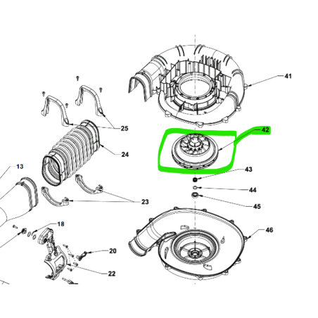 Turbine pour souffleur RYOBI modèle R18DDP2-0