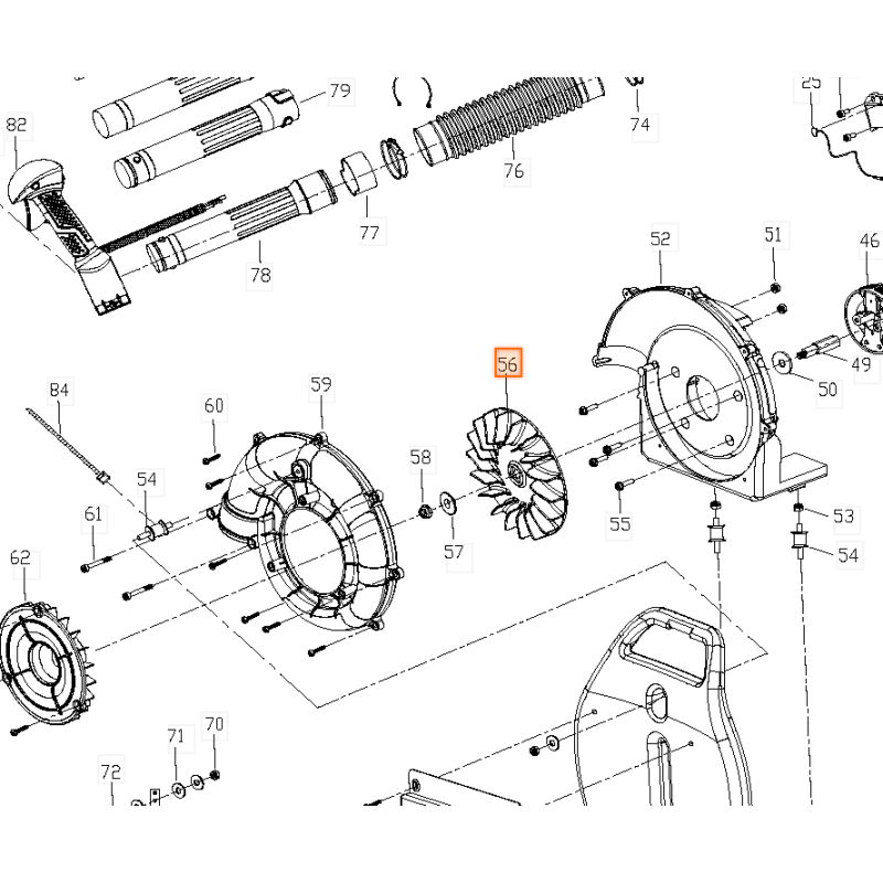 Turbine de remplacement pour souffleur MC CULLOCH BP290 Turbine de remplacement pour souffleur MC CULLOCH BP290