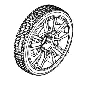 Roue arrière tondeuses RYOBI OLM1841H / RY18LMX40B-240