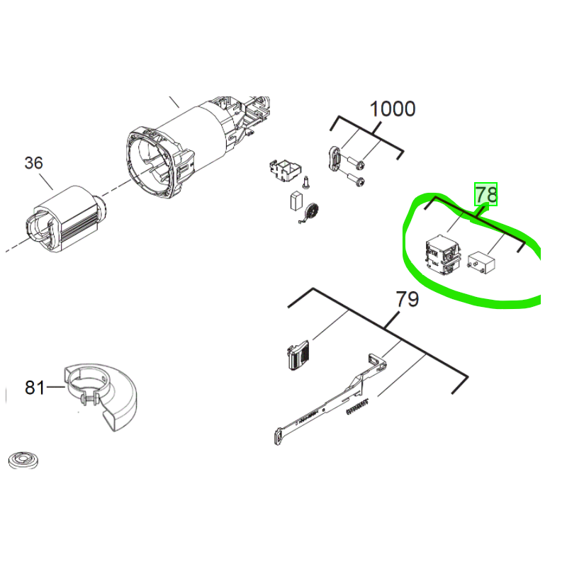 Interrupteur de meuleuses AEG WS8-115S / WS8-125SK