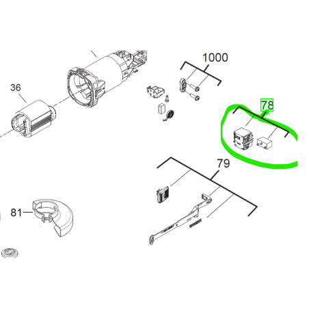Interrupteur de meuleuses AEG WS8-115S / WS8-125SK