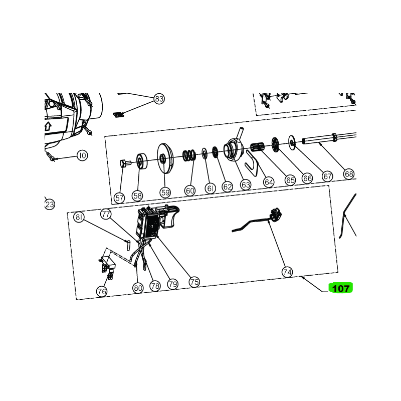 Interrupteur complet pour perforateurs RYOBI R18SDS Interrupteur complet pour perforateurs RYOBI R18SDS