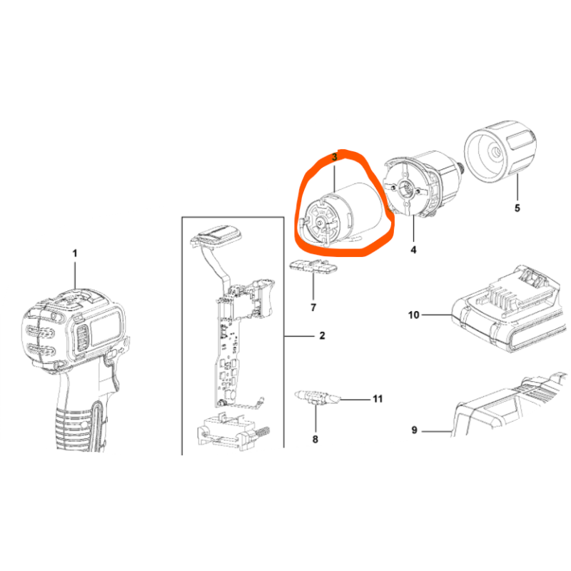 Moteur pour perceuses / visseuses BLACK + DECKER ASD14