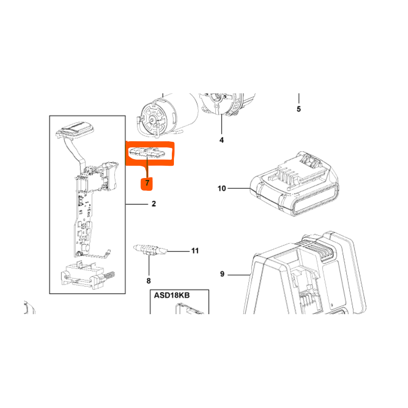 Levier inverseur pour perceuses / visseuses BLACK + DEKCER ASD14 Levier inverseur pour perceuses / visseuses BLACK + DEKCER ASD14