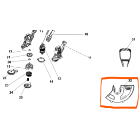 Carter de protection coupe-bordure BLACK & DECKER BESTA525 / BESTE625