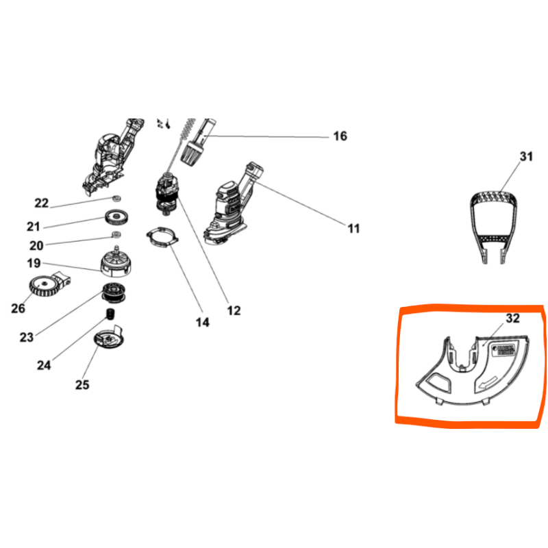 Carter de protection coupe-bordure BLACK & DECKER BESTA525 / BESTE625 Carter de protection coupe-bordure BLACK & DECKER BESTA525 / BESTE625