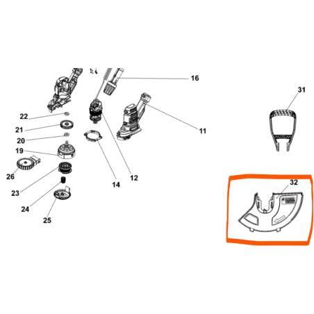 Carter de protection coupe-bordure BLACK & DECKER BESTA525 / BESTE625
