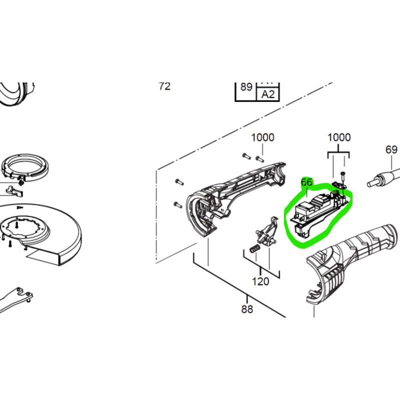 Interrupteur meuleuses AEG Powertools WS22-180E / WS24-230GEV Interrupteur meuleuses AEG Powertools WS22-180E / WS24-230GEV