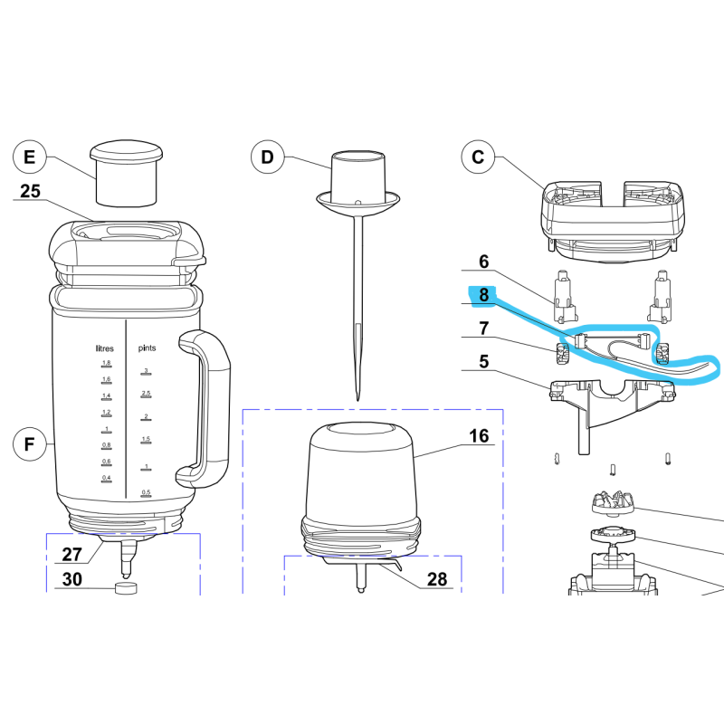 Micro-switch de sécurité MAGIMIX BLENDER et BLENDER POWER Micro-switch de sécurité MAGIMIX BLENDER et BLENDER POWER