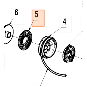 Ressort lanceur débroussailleuses McCulloch B26 PS - B28B - B28PS