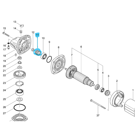 Pignon de sortie moteur meuleuse MAKITA 9557HNR - 9558HNR
