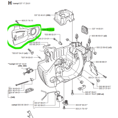 Plaque de guidage pour tronçonneuses HUSQVARNA 340, 345, 350