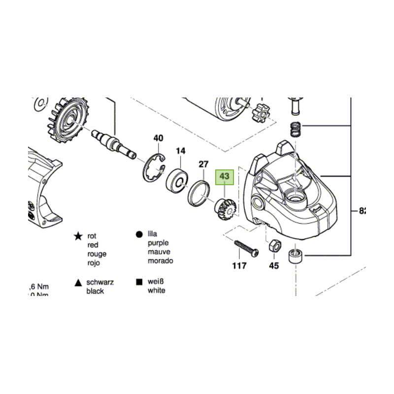 Pignon de sortie moteur meuleuse BOSCH AdvancedGrind 18