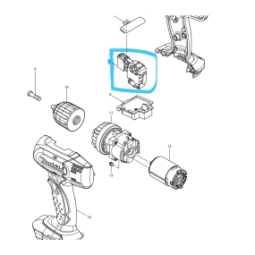 Interrupteur 632A24-0 perceuse / visseuse sans fil MAKITA DDF343