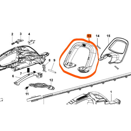 Poignée pour taille-haies BLACK & DECKER BCHTS36 / GTC5455PC