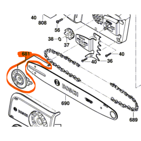 Bloc de tension de chaîne tronçonneuse BOSCH UniversalChain 35 / 40