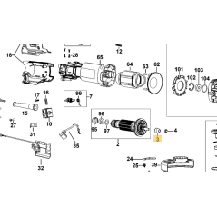 Pignon de sortie moteur meuleuses DEWALT DWE4204 / DWE46107