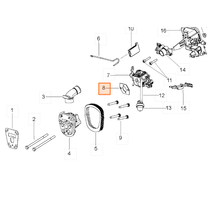 Joint de carburateur pour tronçonneuse MC CULLOCH CS42S Joint de carburateur pour tronçonneuse MC CULLOCH CS42S